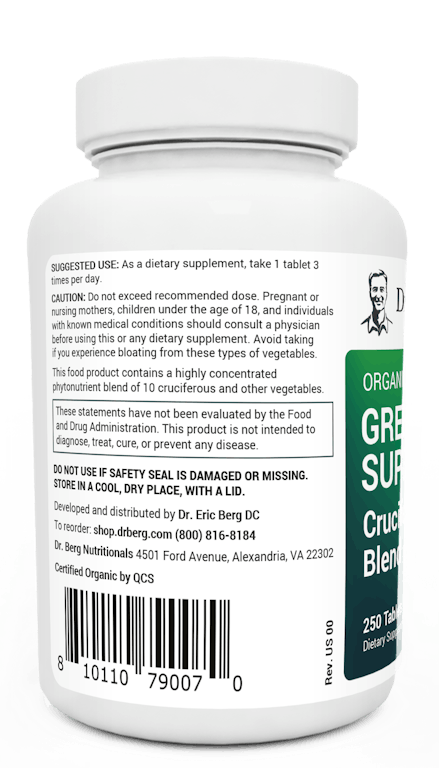 Organic Cruciferous Support - 250 Tablets | Dr. Berg